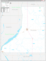 Traverse County, MN Wall Map Premium Style 2024
