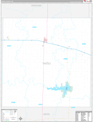 Trego County, KS Wall Map Premium Style 2024