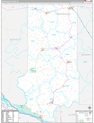 Trempealeau County, WI Wall Map Premium Style 2026