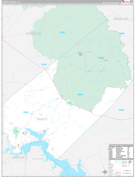 Trinity County, TX Wall Map Premium Style 2024