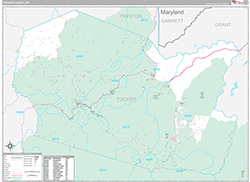 Tucker County Wall Map Premium Style 2026