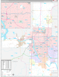 Tulsa County, OK Wall Map Premium Style 2024