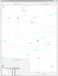 Turner County, SD Wall Map Premium Style 2024