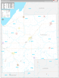 Tuscola County, MI Wall Map Premium Style 2024