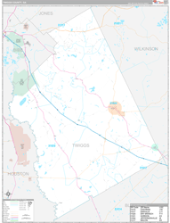 Twiggs County, GA Wall Map Premium Style 2024