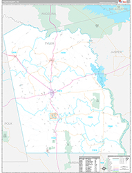 Tyler County Wall Map Premium Style 2026