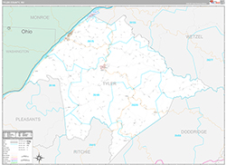 Tyler County Wall Map Premium Style 2026