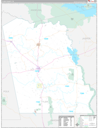 Tyler County, TX Wall Map Premium Style 2024