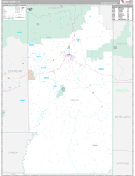 Uintah County, UT Wall Map Premium Style 2023