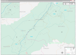 Unicoi County, TN Wall Map Premium Style 2024