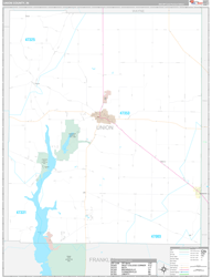 Union County, IN Wall Map Premium Style 2024
