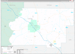Union County, MS Wall Map Premium Style 2024