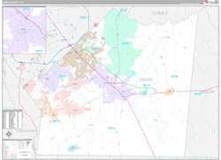 Union County, NC Wall Map Premium Style 2024