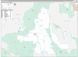 Union County, OR Wall Map Premium Style 2024