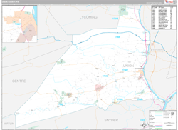Union County, PA Wall Map Premium Style 2024