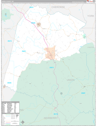 Union County, SC Wall Map Premium Style 2024