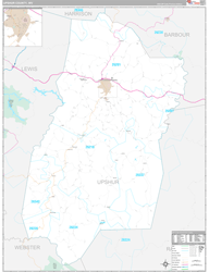 Upshur County, WV Wall Map Premium Style 2024