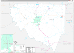 Upson County, GA Wall Map Premium Style 2024