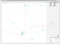 Uvalde County, TX Wall Map Premium Style 2024