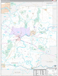 Venango County Wall Map Premium Style 2026