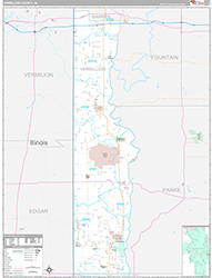 Vermillion County Wall Map Premium Style 2026