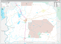 VernonParish (County), LA Wall Map Premium Style 2026