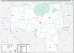 Vinton County Wall Map Premium Style 2026