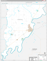 Wabash County, IL Wall Map Premium Style 2026