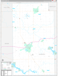 Wabash County, IN Wall Map Premium Style 2024