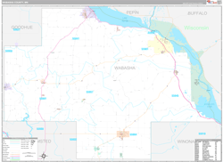 Wabasha County, MN Wall Map Premium Style 2024