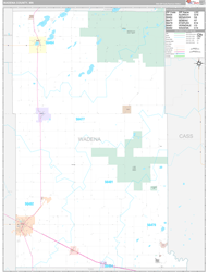 Wadena County, MN Wall Map Premium Style 2024