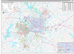 Wake County Wall Map Premium Style 2026