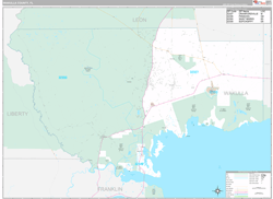 Wakulla County, FL Wall Map Premium Style 2023