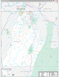 Walker County Wall Map Premium Style 2026