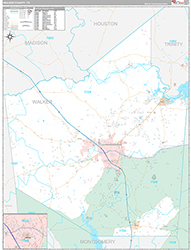 Walker County Wall Map Premium Style 2026