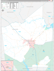 Walker County, TX Wall Map Premium Style 2024