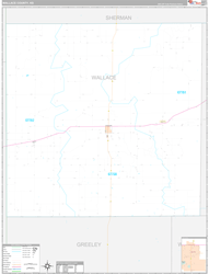 Wallace County, KS Wall Map Premium Style 2024