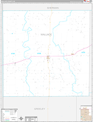 Wallace County, KS Wall Map Premium Style 2026