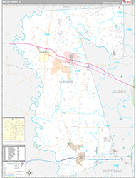 Waller County Wall Map Premium Style 2026