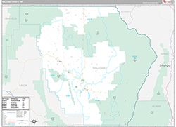Wallowa County, OR Wall Map Premium Style 2026