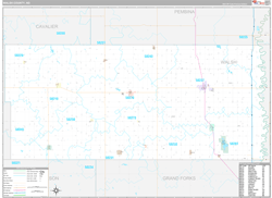 Walsh County, ND Wall Map Premium Style 2023