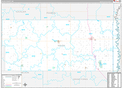Walsh County, ND Wall Map Premium Style 2026