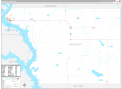 Walworth County, SD Wall Map Premium Style 2024