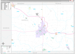Wapello County, IA Wall Map Premium Style 2024