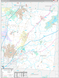 Warren County Wall Map Premium Style 2026