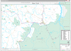 Warren County Wall Map Premium Style 2026