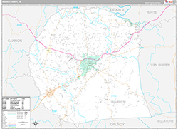 Warren County Wall Map Premium Style 2026