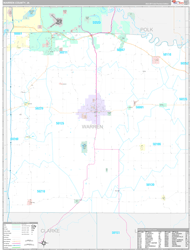 Warren County, IA Wall Map Premium Style 2024