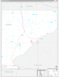 Warren County, IN Wall Map Premium Style 2024