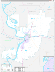 Warren County, MS Wall Map Premium Style 2024